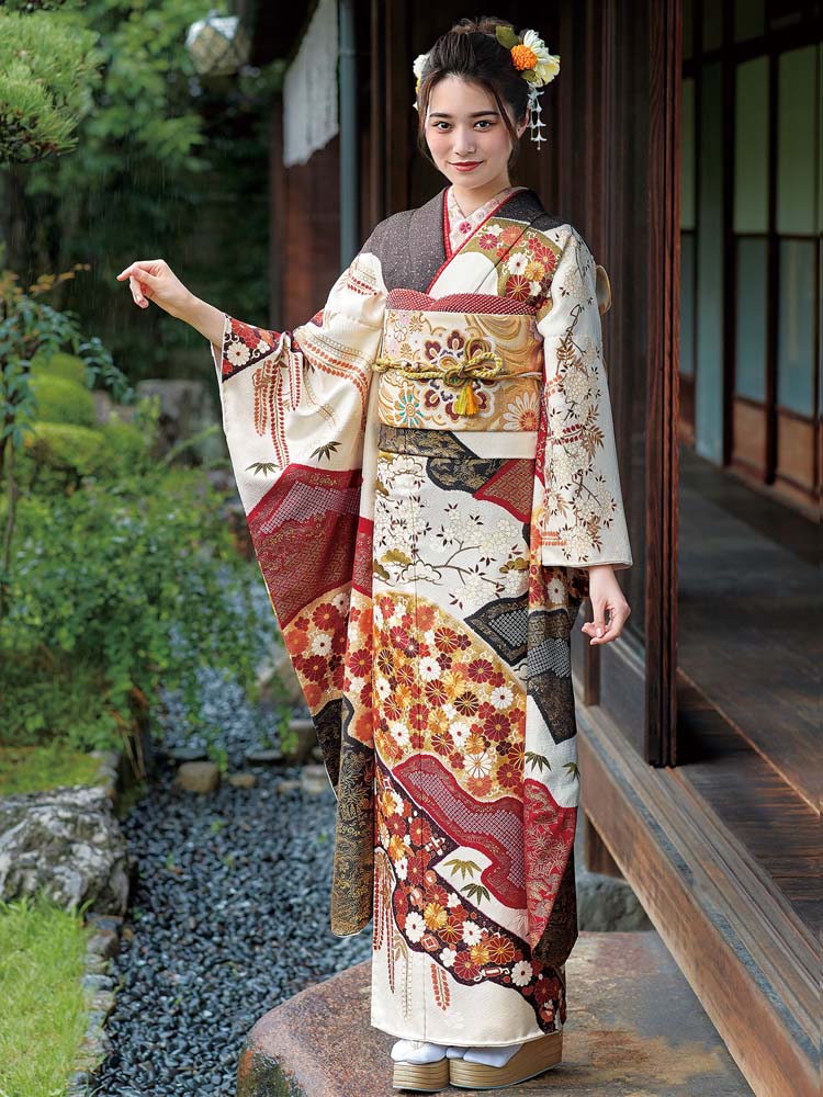 大㐂百花 金刺繍絞り振袖