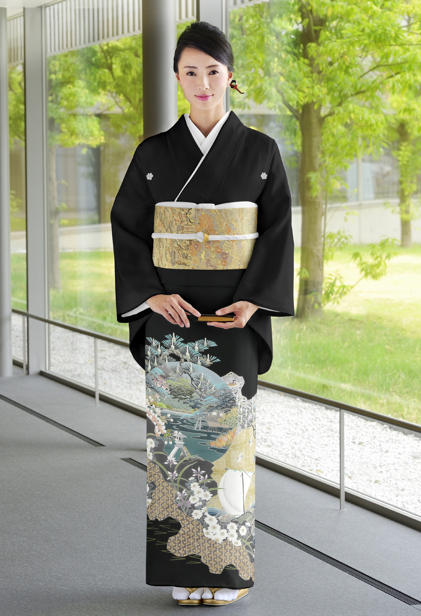 金彩友禅黒留袖