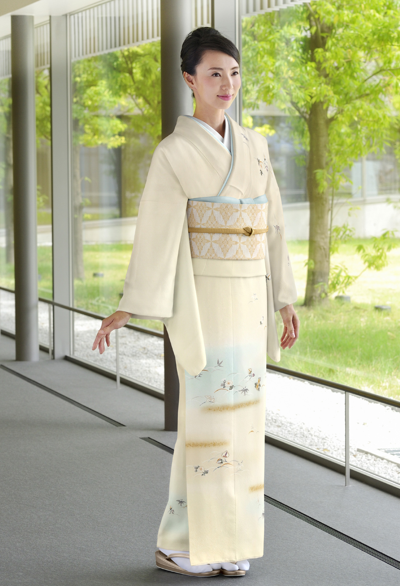 京友禅訪問着・袋帯