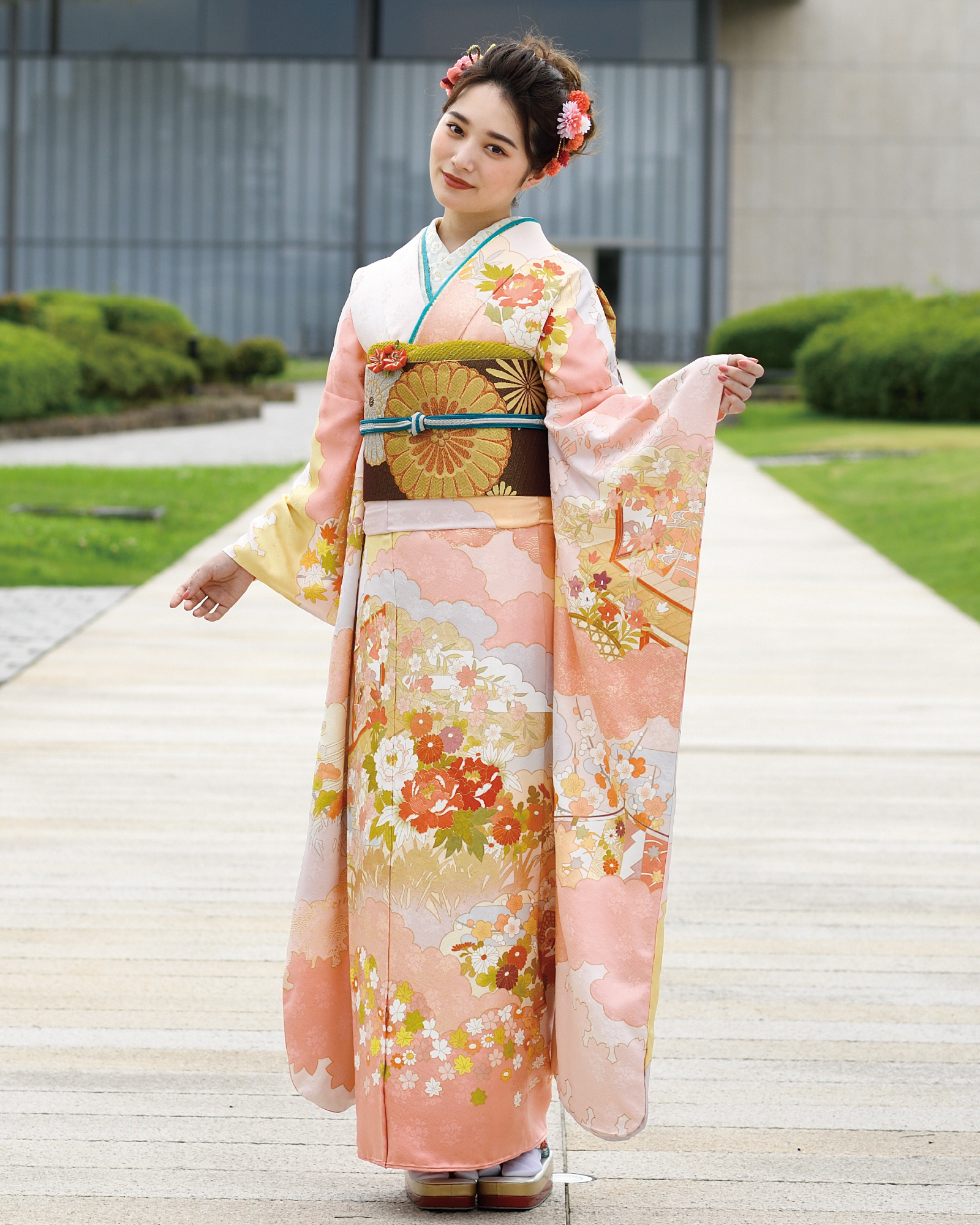 ロイヤル作家 藤井寛作 手描き京友禅振袖 『王朝花宴』