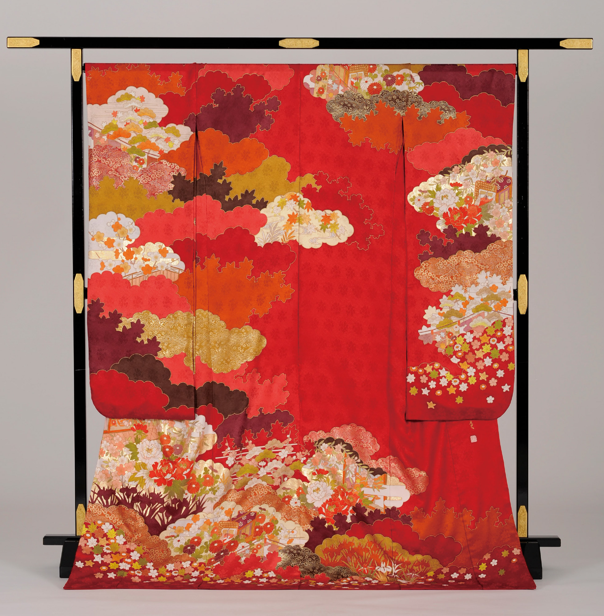 ロイヤル作家 藤井寛作 手描き京友禅振袖 『王朝花宮』