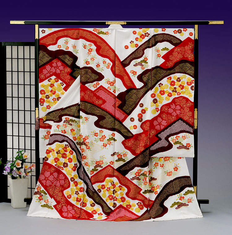 大㐂百花 桶絞り刺繍振袖
